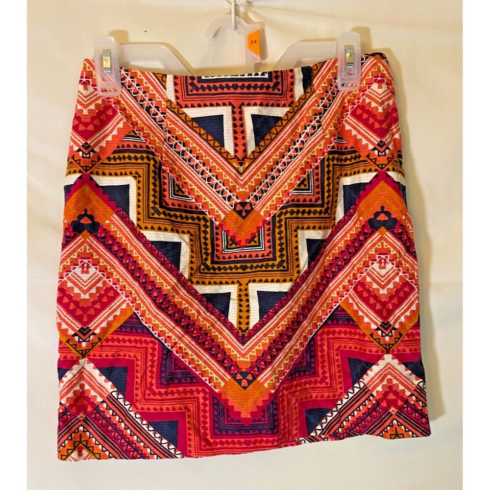 Aztec Boho Short Mini Skirt Women's 4 Small S Hippie Stretch Indie Y2K